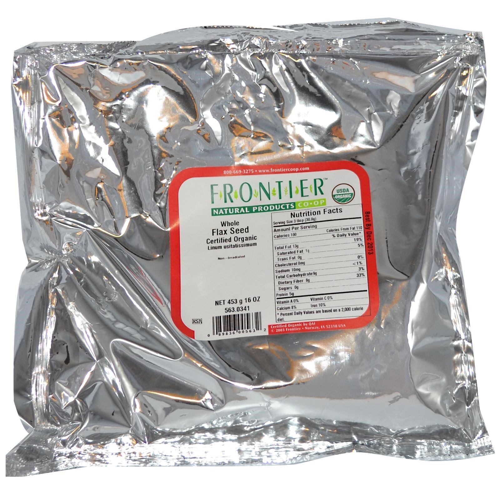 Comprar Frontier Natural Products, Sementes de Linhaça Orgânica Inteiras, 16 oz (453 g) - Imagem 2