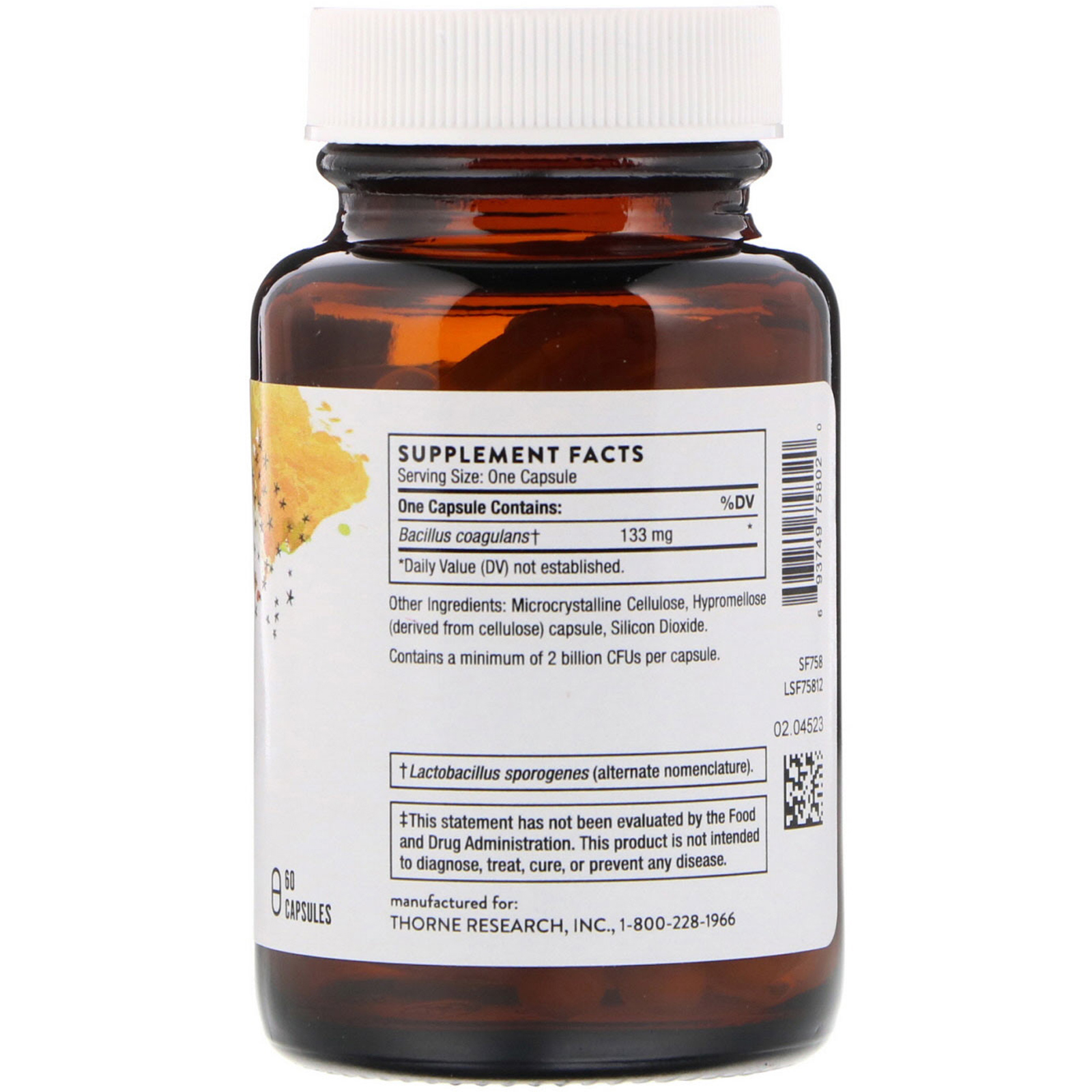 Comprar Thorne Research, Bacillus Coagulans, 60 Cápsulas - Imagem 2