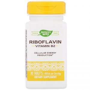 Comprar Nature's Way, Riboflavin Vitamin B2, 400 mg, 30 Comprimidos