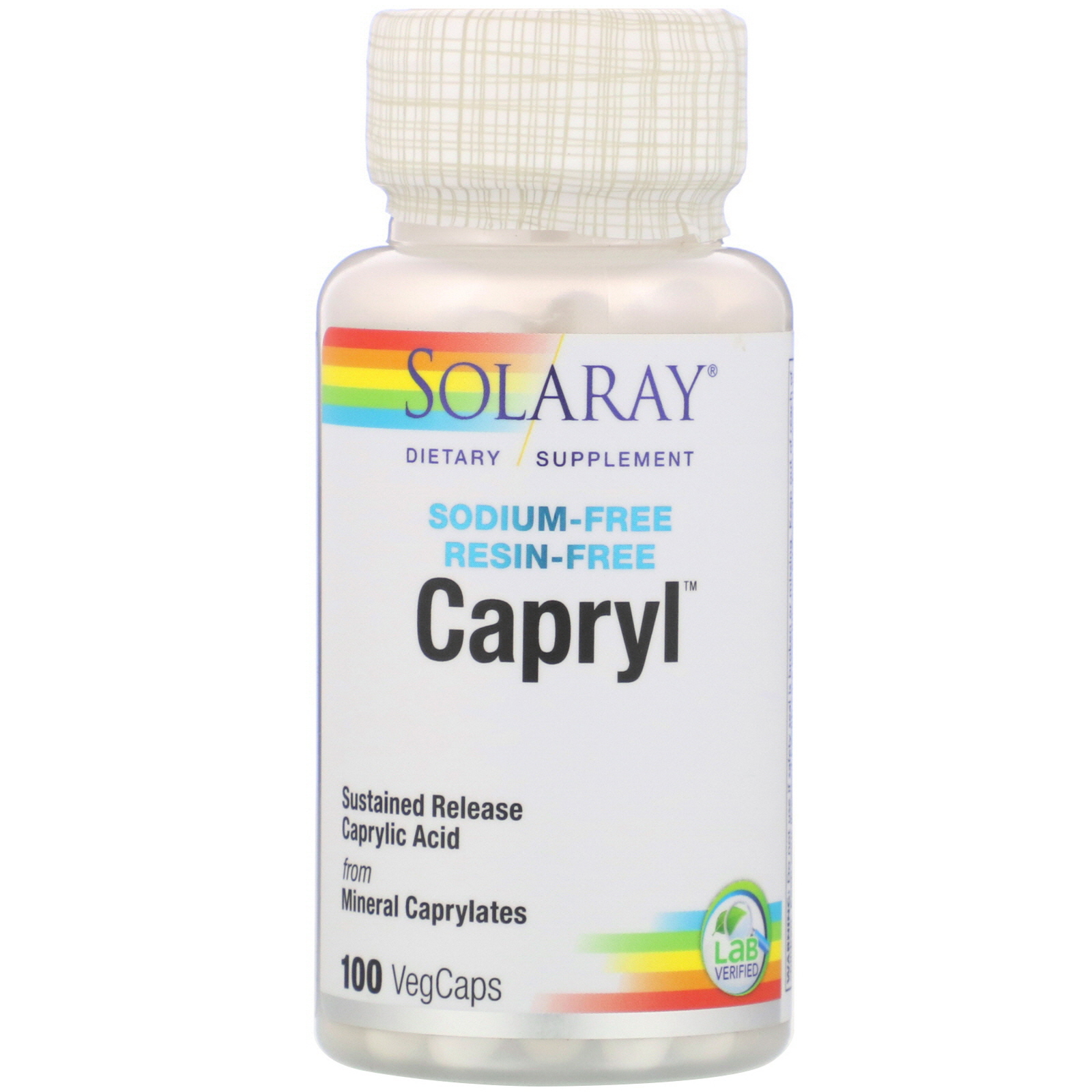 Comprar Solaray, Capryl, Sodium-Free, Resin-Free, 100 VegCaps