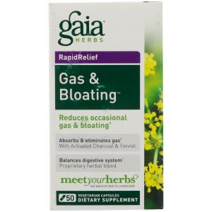 Comprar Gaia Herbs, RapidRelief, Gas & Bloating, 50 Cápsulas