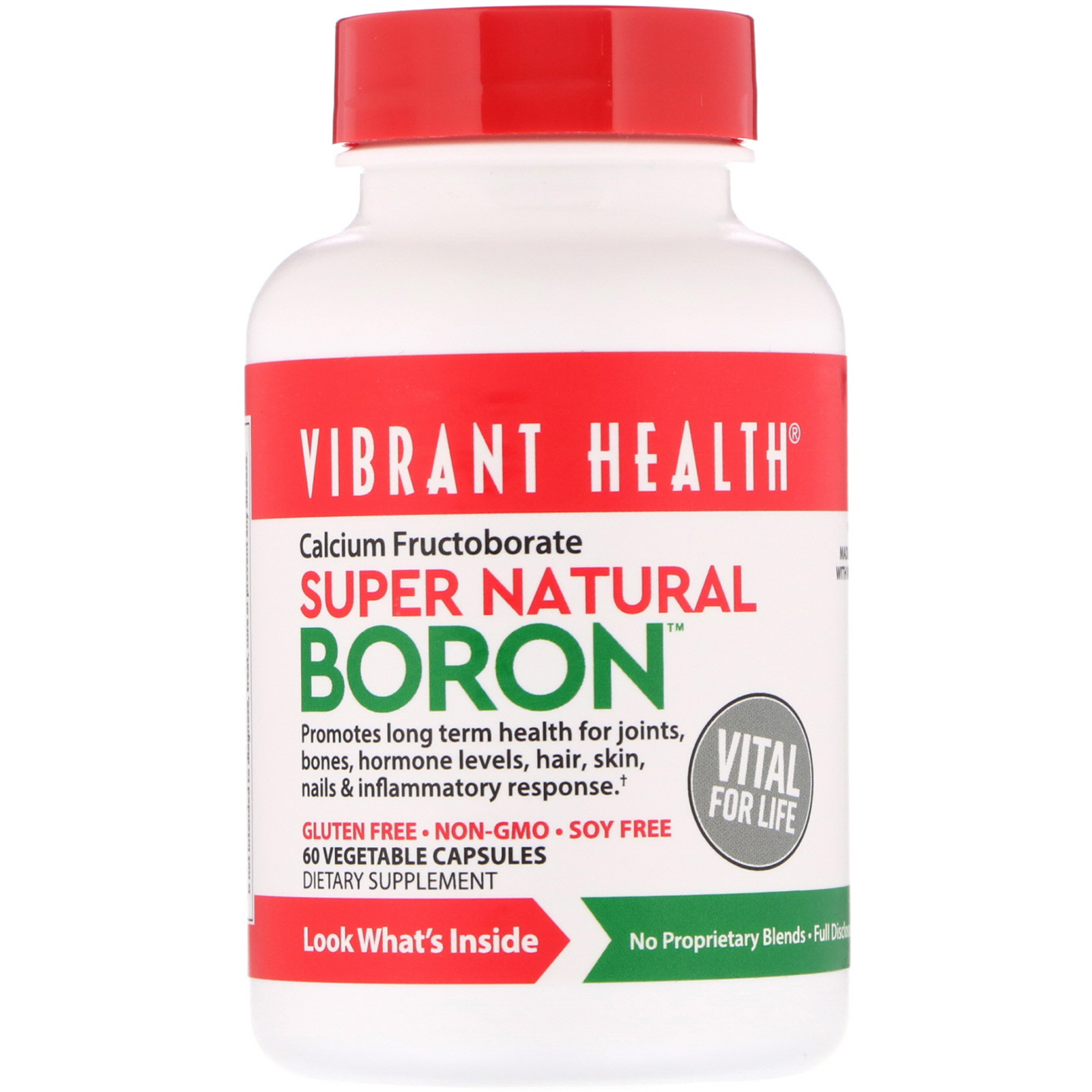 Comprar Vibrant Health, Boro Super Natural, 60 Cápsulas Vegetais