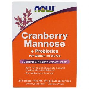 Comprar Now Foods, Manose de Arando + Probióticos, 24 Pacotes, (6 g) Cada