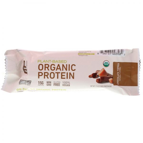 Comprar MusclePharm, Barra de Proteínas Orgânicas à Base de Plantas, Caramelo com Chocolate, 12 Barras, 50 g (1,76 oz) Cada - Imagem 4