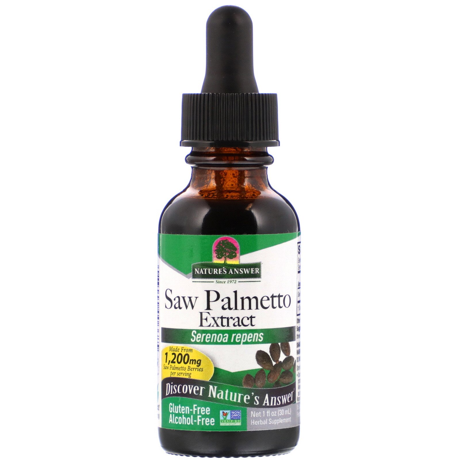 Comprar Nature's Answer, Saw Palmetto Extract, Alcohol-Free, 1,200 mg, 1 fl oz (30 ml)