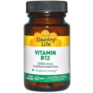 Comprar Country Life, Vitamina B12, 1000 mcg, 60 tabletes