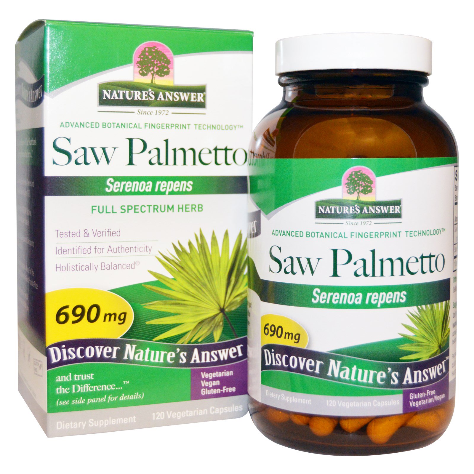 Comprar Nature's Answer, Saw Palmetto, Full Spectrum Herb, 690 mg, 120 Vegetarian Capsules