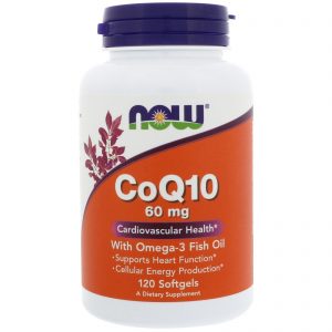 Comprar Now Foods, CoQ10 com Óleo de Peixe com Ômega-3, 60 mg, 120 Cápsulas Softgel