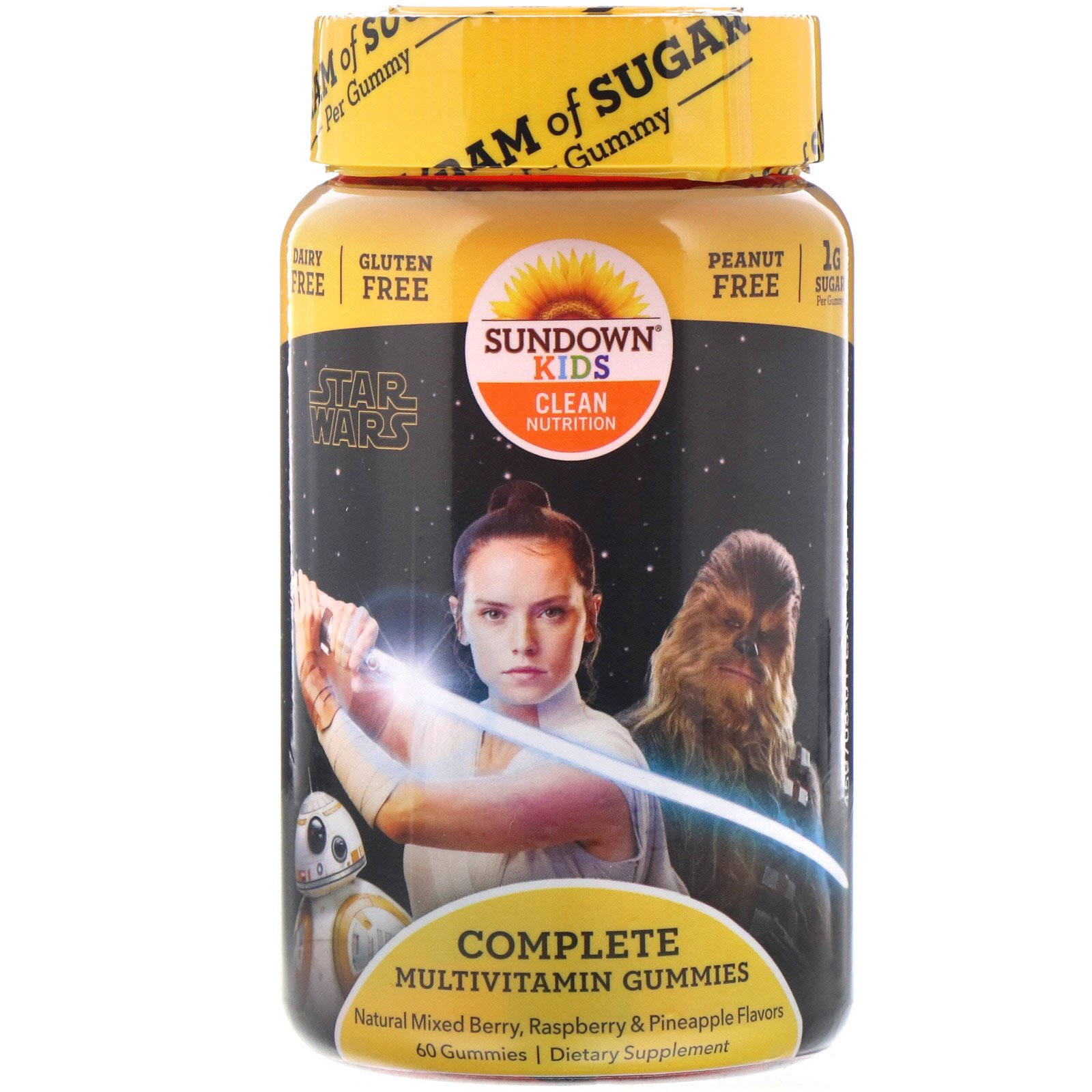 Comprar Sundown Naturals Kids, Complete Multivitamin Gummies, Disney Star Wars, Natural Mixed Berry, Raspberry & Pineapple Flavors, 60 Gummies