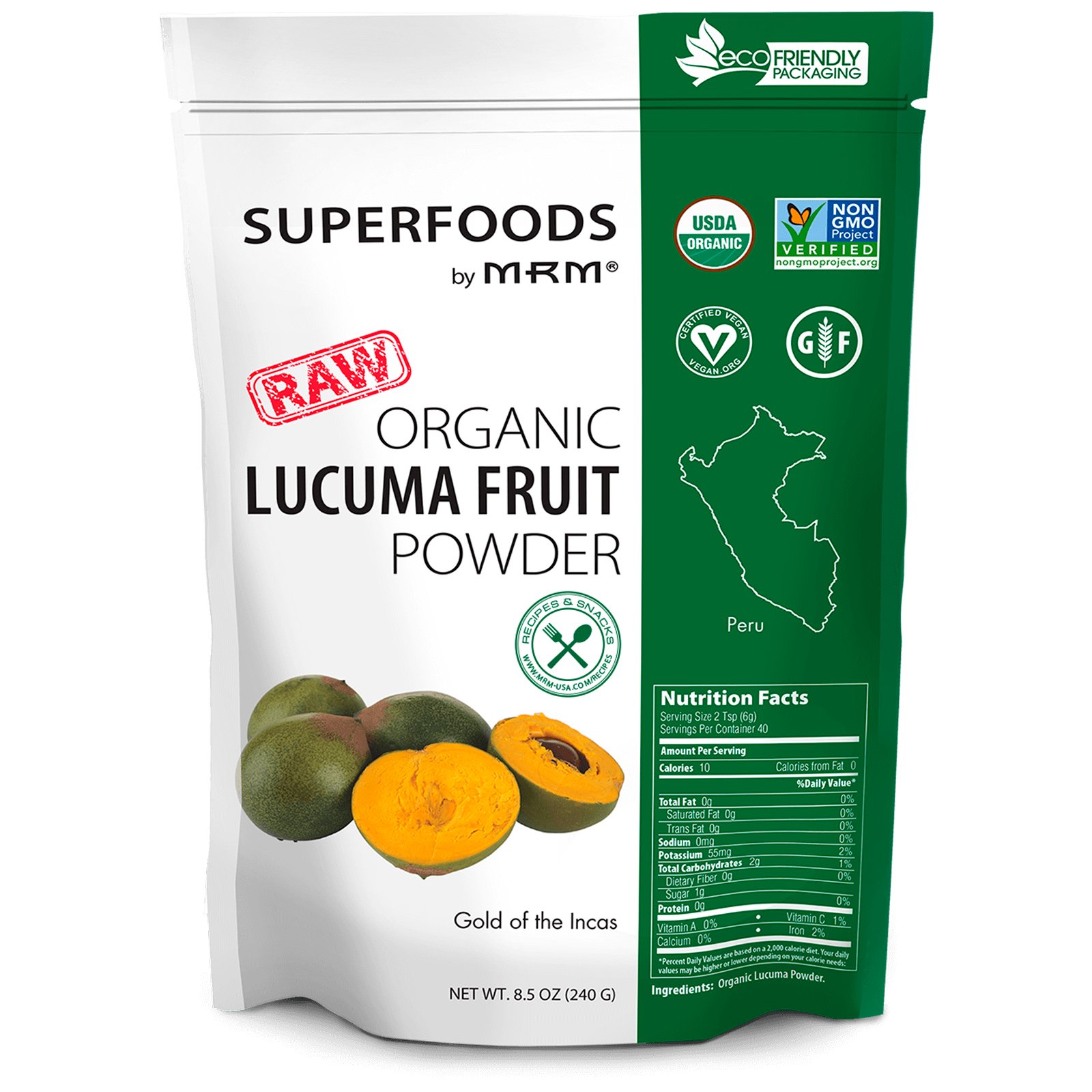 Comprar MRM, Pó da Fruta de Lúcuma Orgânica Crua, 240 g (8,5 oz)