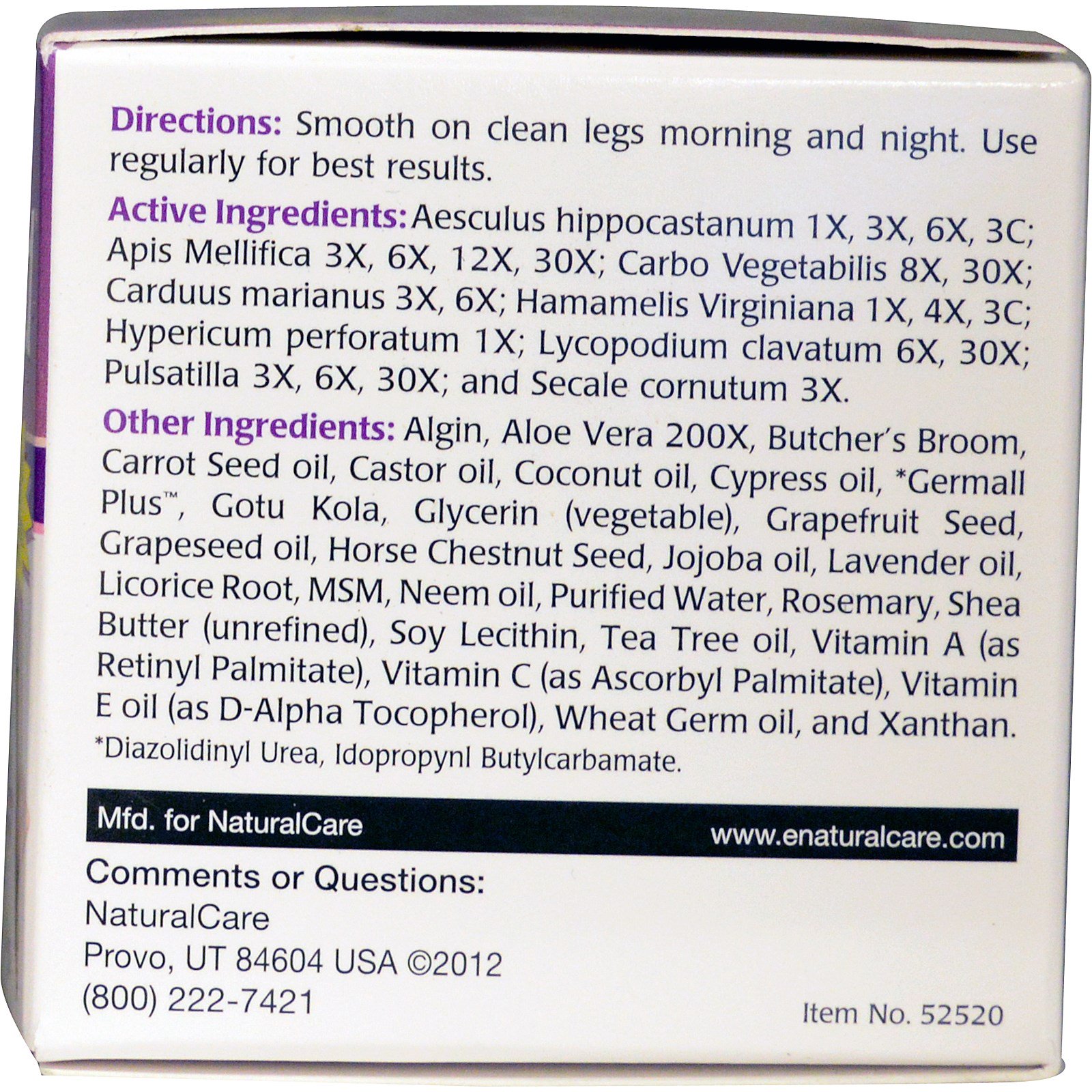 Comprar NaturalCare, Creme Ultra Vein-Gard, 2,25 oz (64 g) - Imagem 2