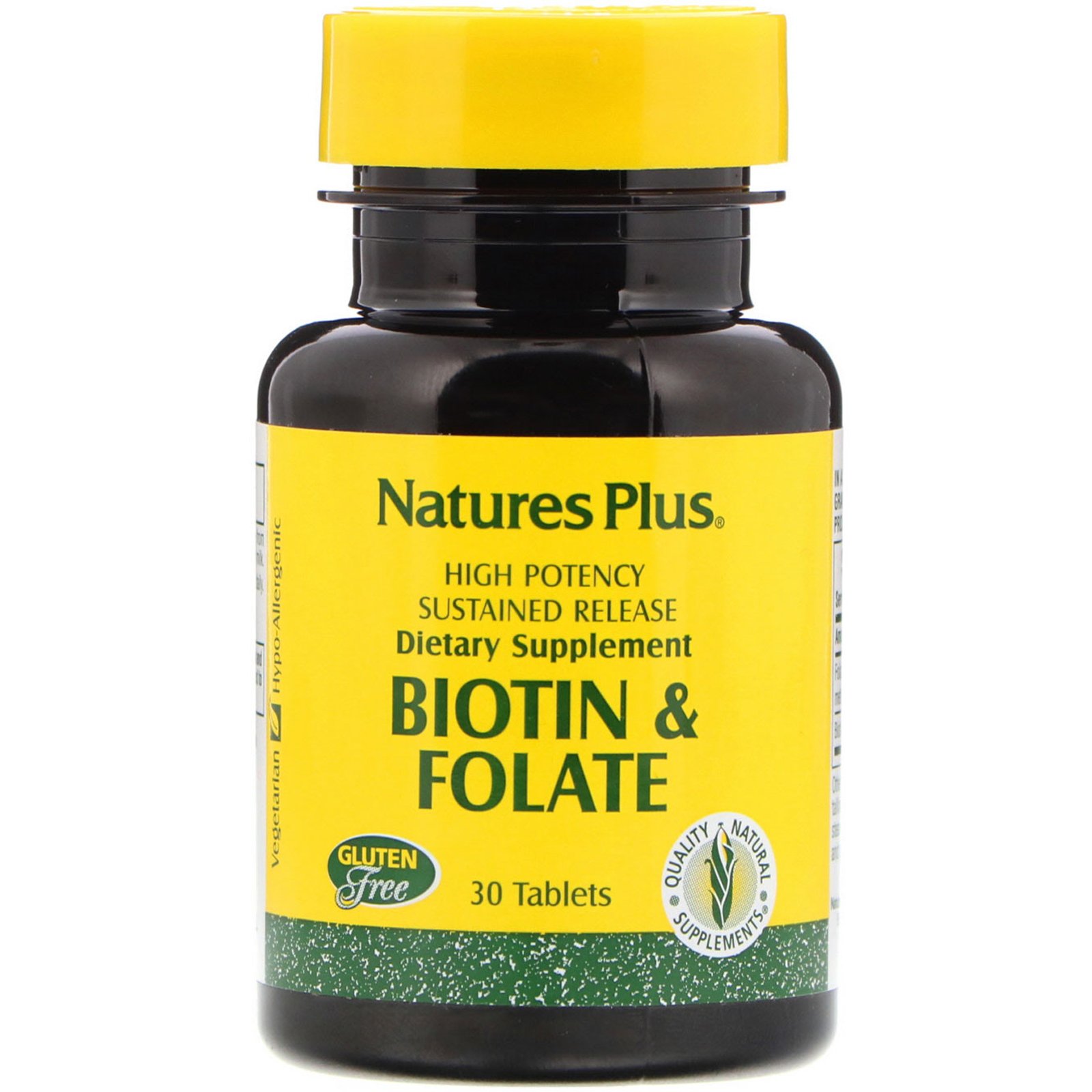 Comprar Nature's Plus, Biotina e Folato, 30 Comprimidos