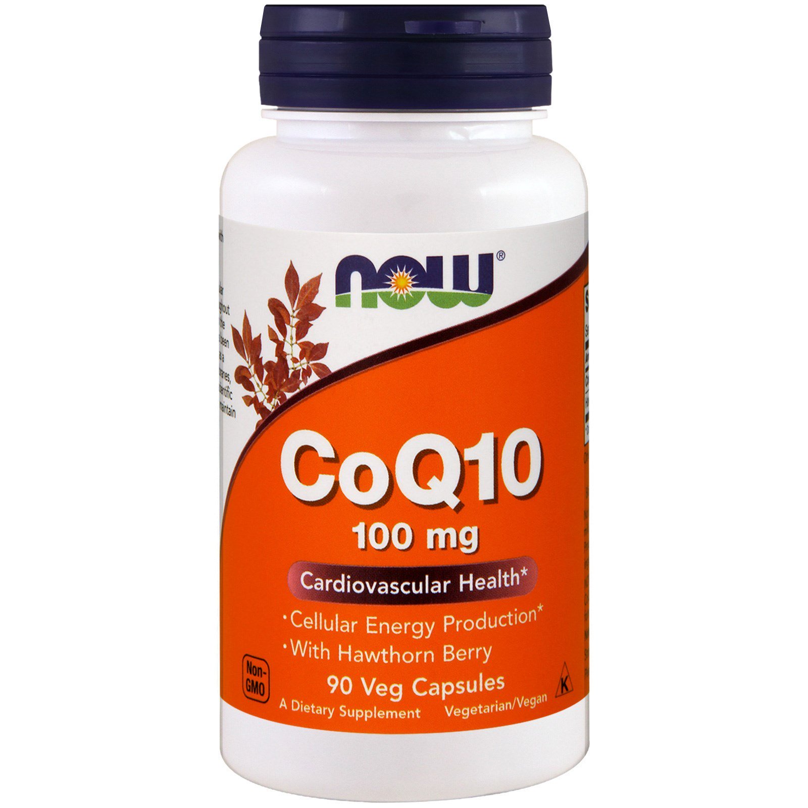 Comprar Now Foods, CoQ10 com Baga de Espinheiro Branco, 100 mg, 90 Cápsulas Vegetais