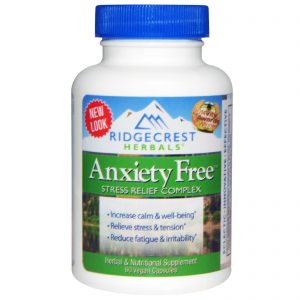 Comprar RidgeCrest Herbals, Sem Ansiedade, Complexo de Alívio de Estresse, 60 Comprimidos Veganos