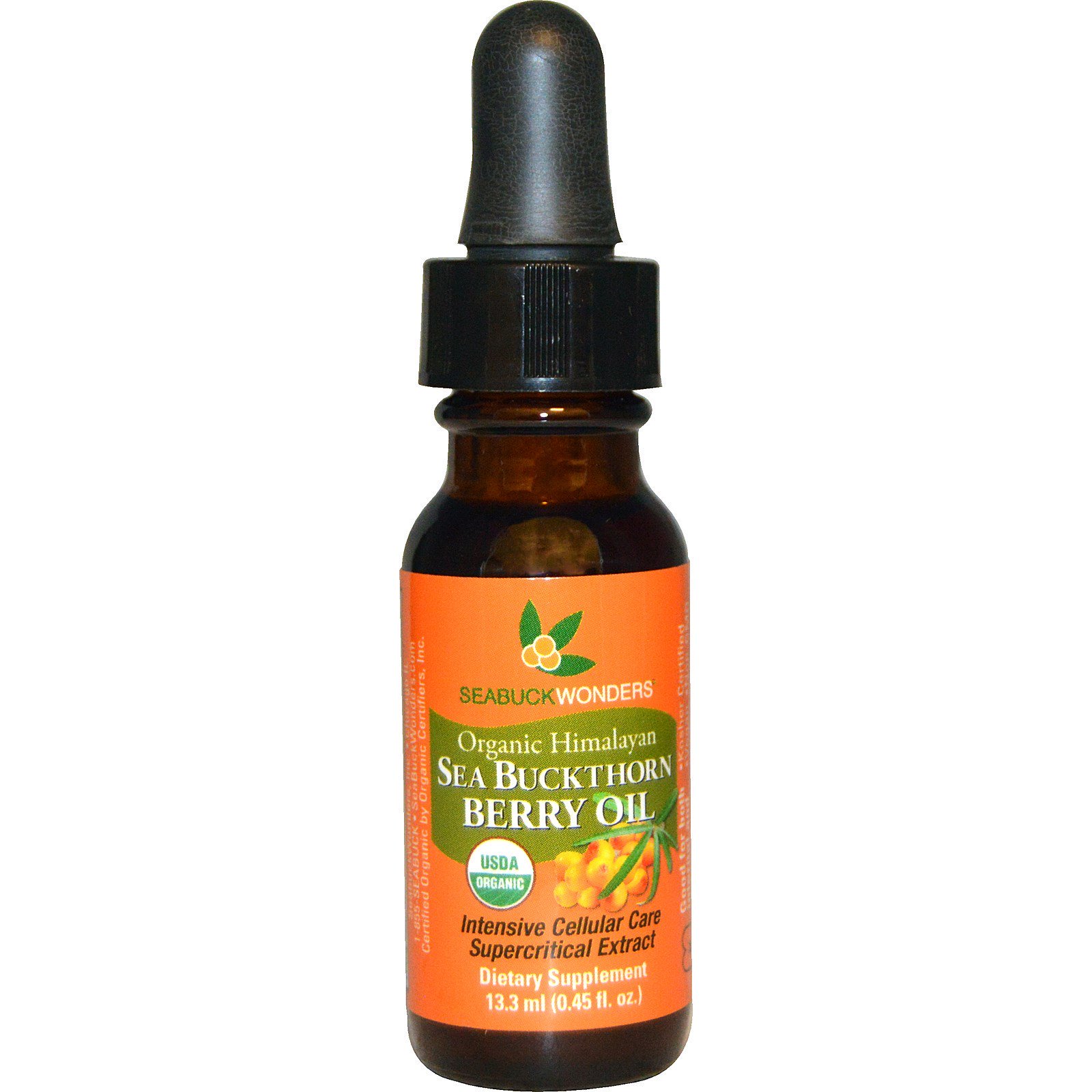 Comprar SeaBuckWonders, Óleo Orgânico da Baga do Espinheiro do Mar dos Himalaias, 0.45 fl oz (13.3 ml)