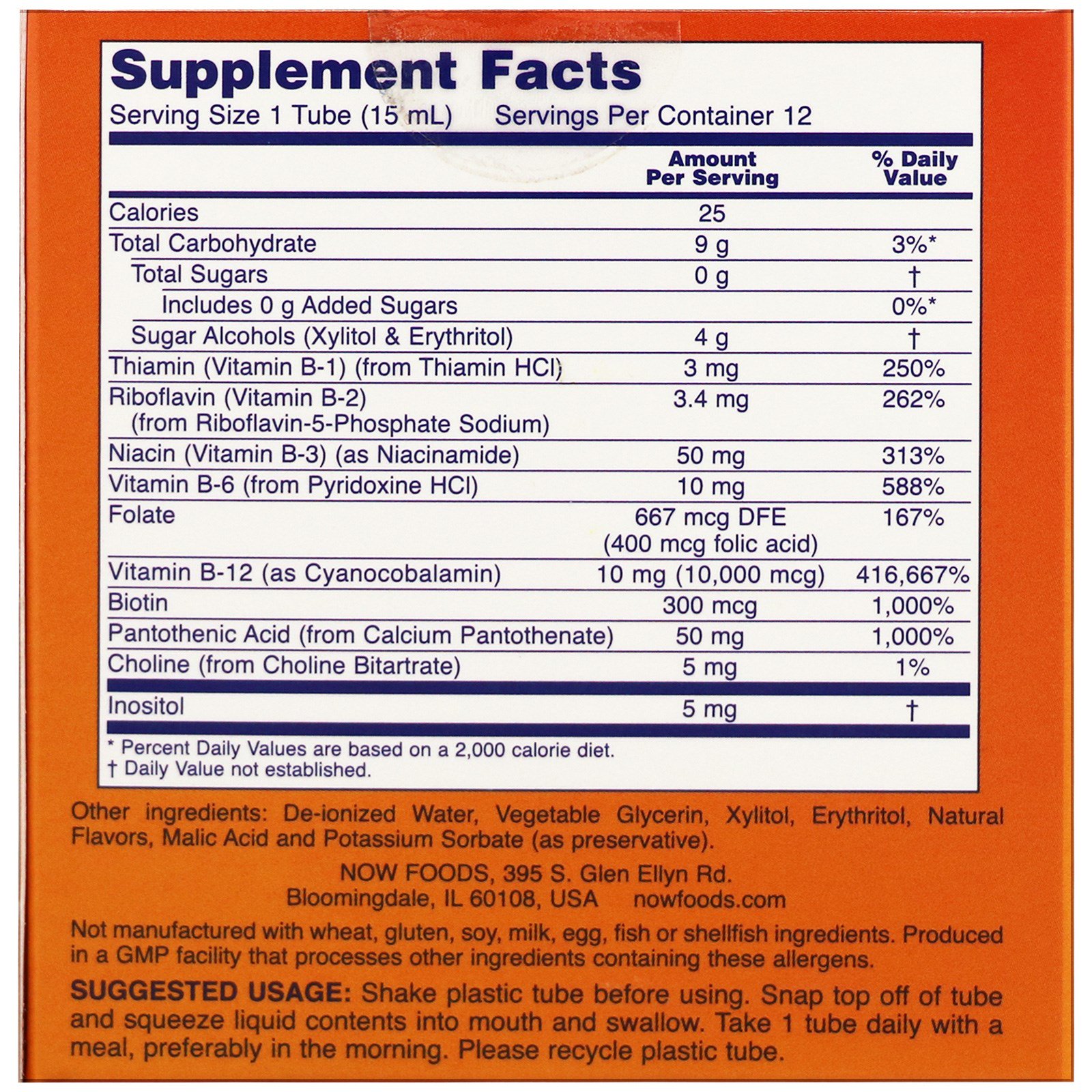 Comprar Now Foods, Shots, B-12, Frutas Silvestres Mistas, 10.000 mcg, 12 Shots, 15 ml (0.5 fl oz) Cada - Imagem 2