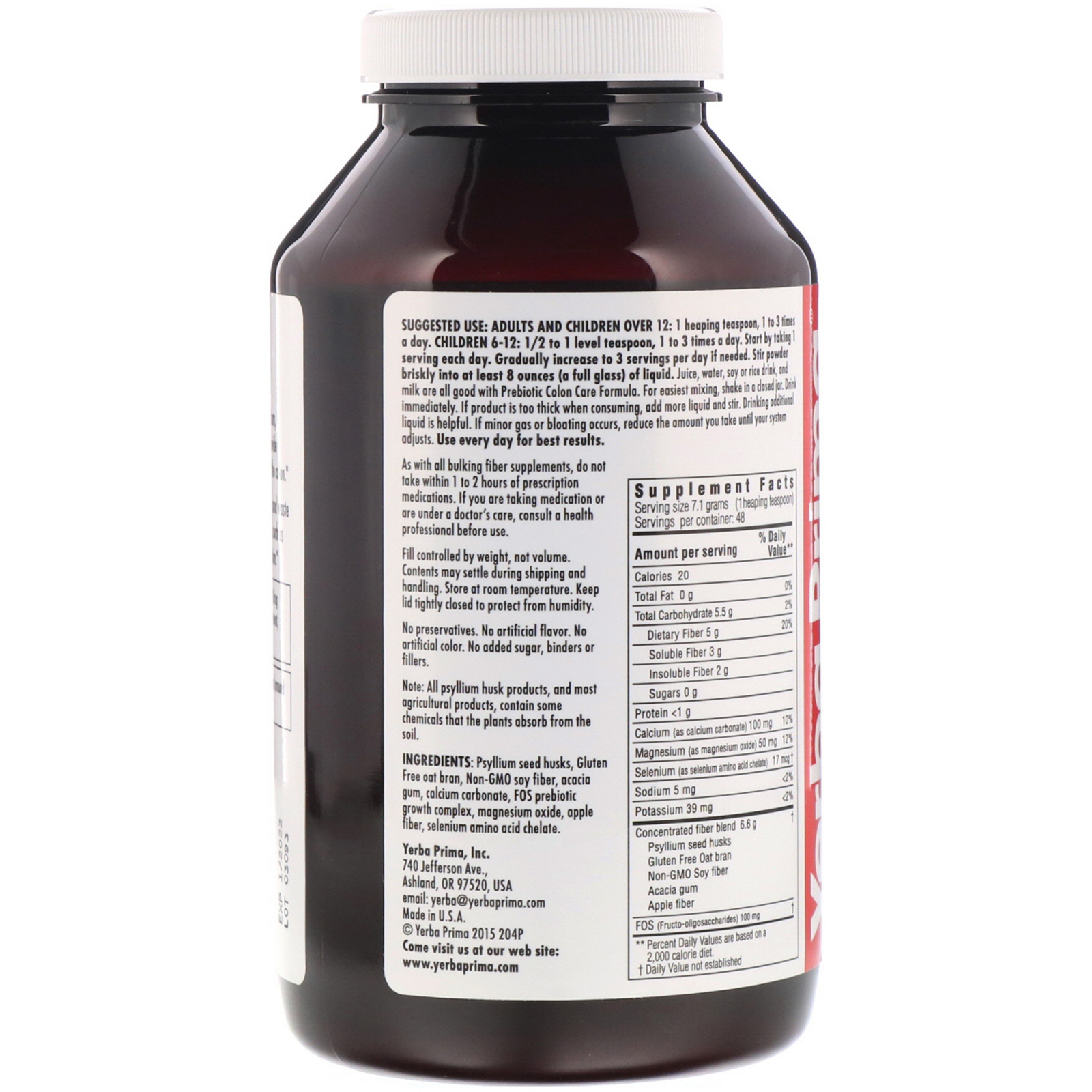 Comprar Yerba Prima, Prebiotic Colon Care Formula, 12 oz (340 g) - Imagem 2