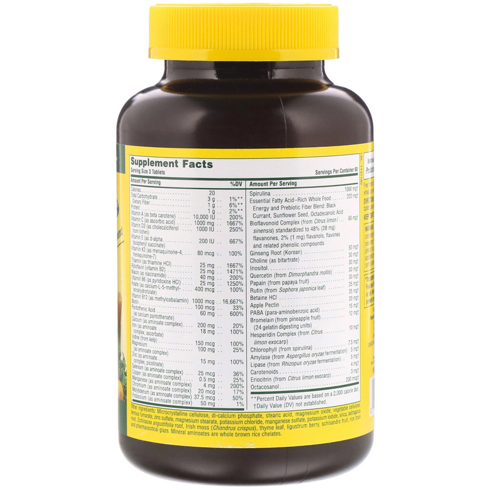 Comprar Nature's Plus, Fonte de Vida, Suplemento Multivitamínico e Multimineral, 180 Comprimidos - Imagem 2
