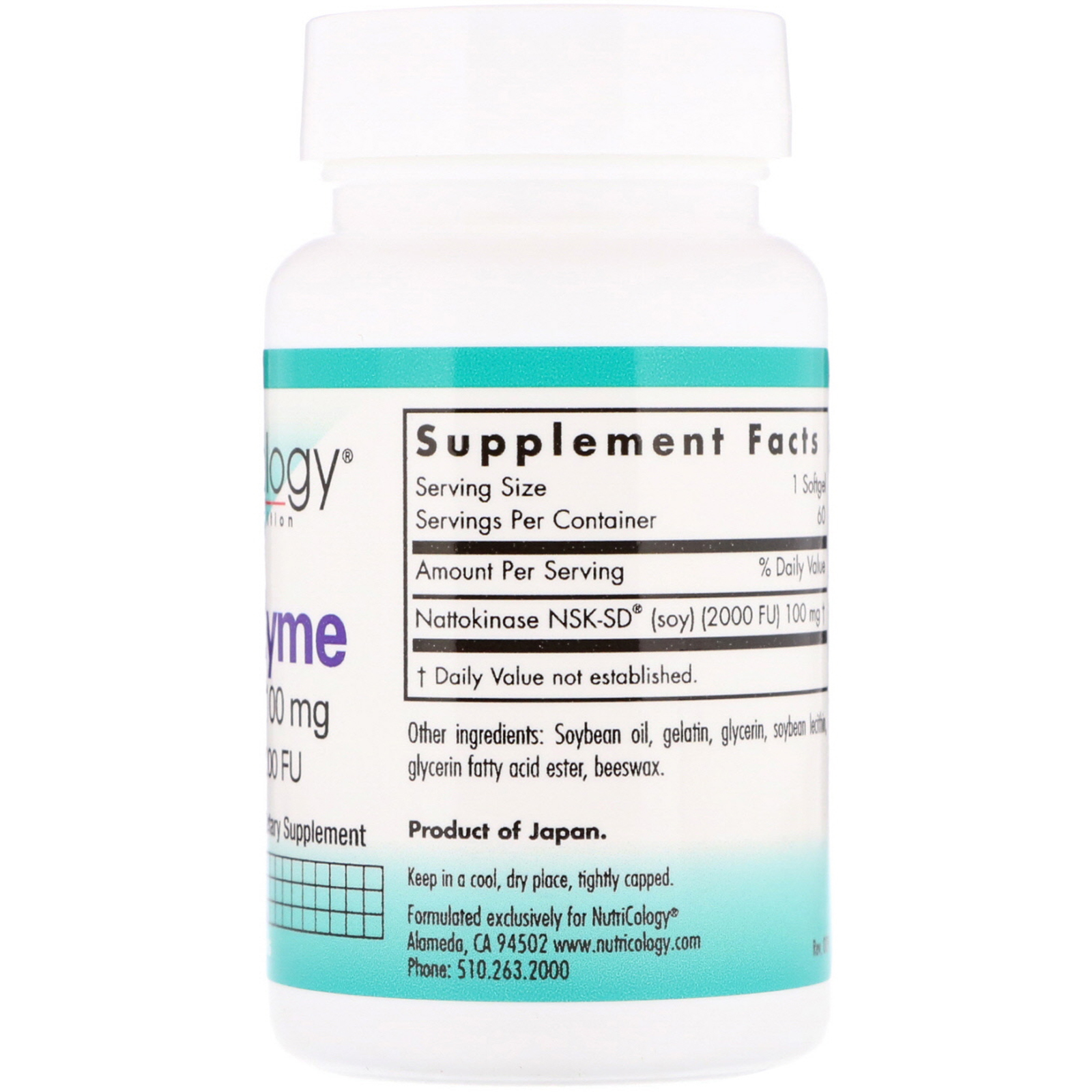 Comprar Nutricology, NattoZyme, 100 mg, 60 Cápsulas Softgel - Imagem 2