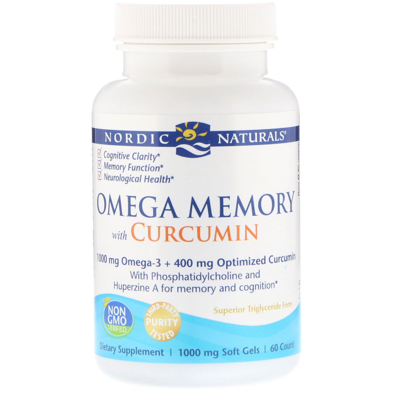 Comprar Nordic Naturals, Omega Memory com Curcumina, 1.000 mg, 60 Cápsulas Softgel - Imagem 3