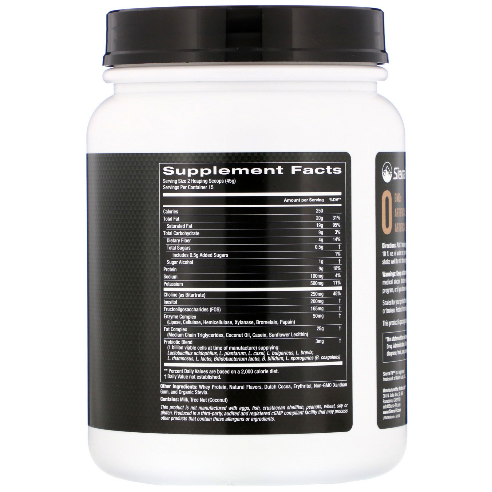 Comprar Sierra Fit, Keto Shake, Chocolate, 1.49 lbs (675 g) - Imagem 2