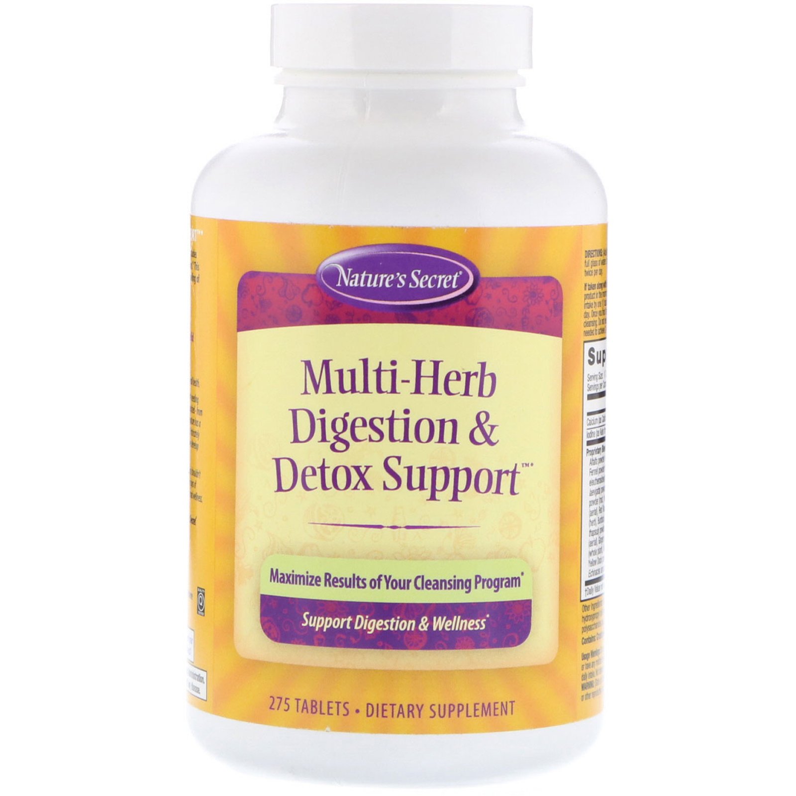 Comprar Nature's Secret, Auxílio Herbal para Digestão e Desintoxicação, 275 Comprimidos Vegetarianos