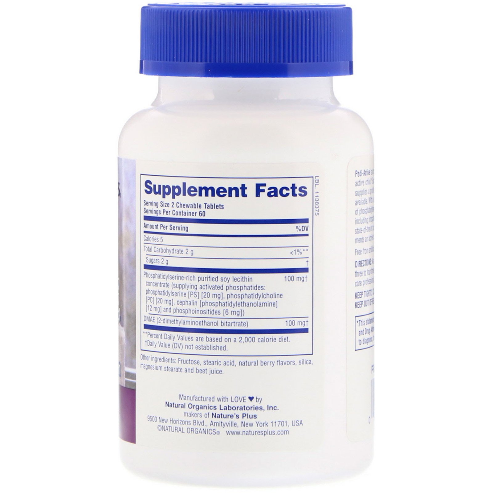 Comprar Nature's Plus, Pedi-Active, Suplemento para Crianças Ativas, Sabor Misto de Frutas, 120 Comprimidos Mastigáveis - Imagem 2