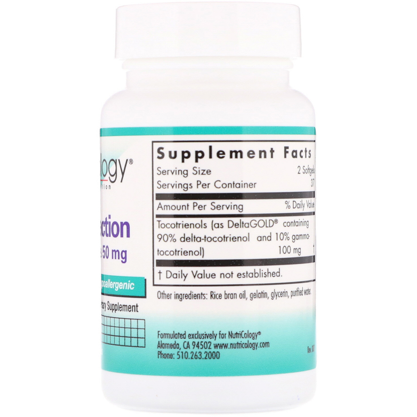Comprar Nutricology, Fração Delta, tocotrienóis, 50 mg, 75 Softgels - Imagem 2