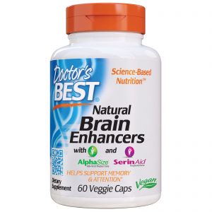 Comprar Doctor's Best, Potenciadores naturais do cérebro com AlphaSize e SerinAid, 60 cápsulas vegetais