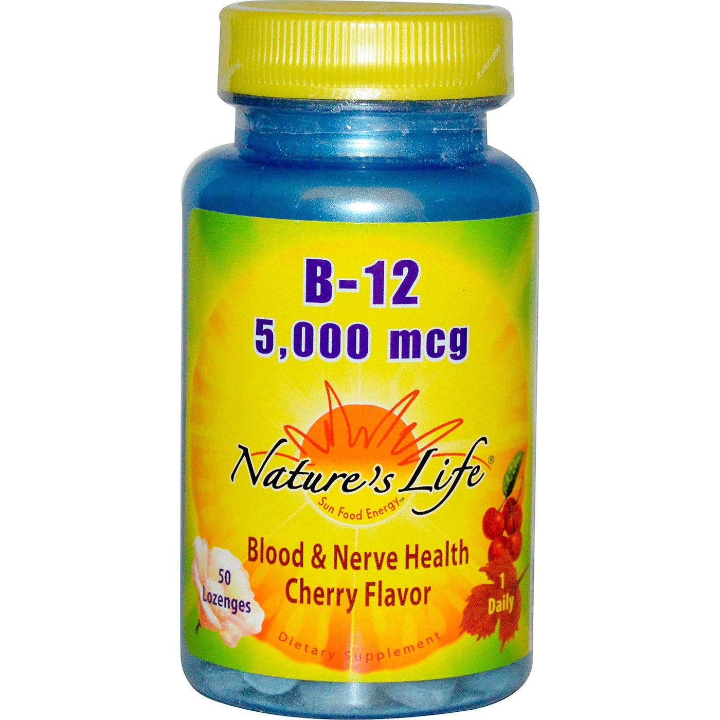 Comprar Nature's Life B-12 5000 mcg de cereja 50 Pastilhas