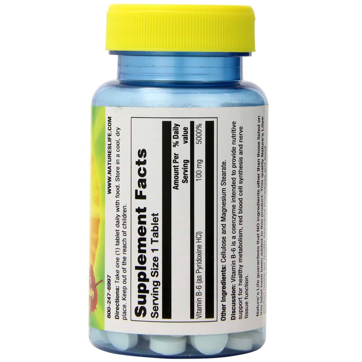 Comprar Nature's Life, B-6 100 mg - 50 Tabletes - Imagem 2