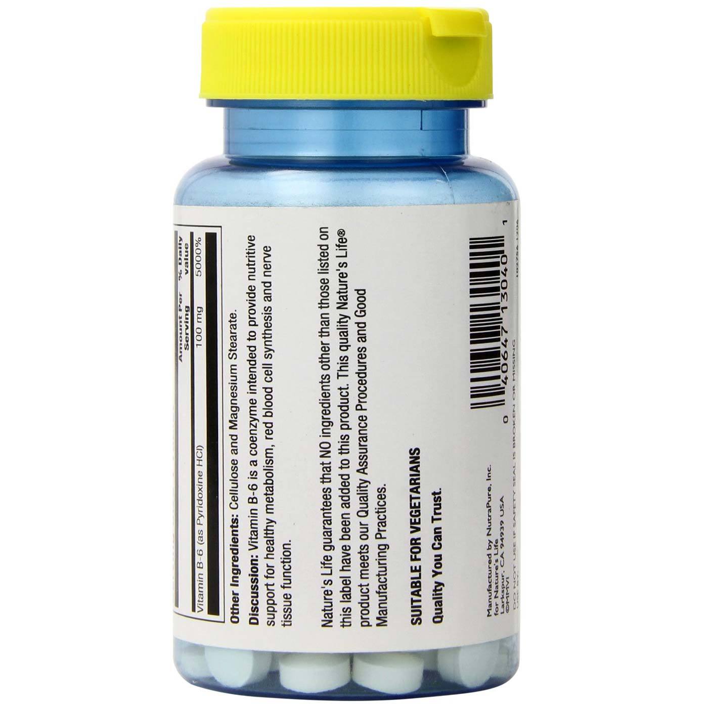 Comprar Nature's Life, B-6 100 mg - 50 Tabletes - Imagem 3