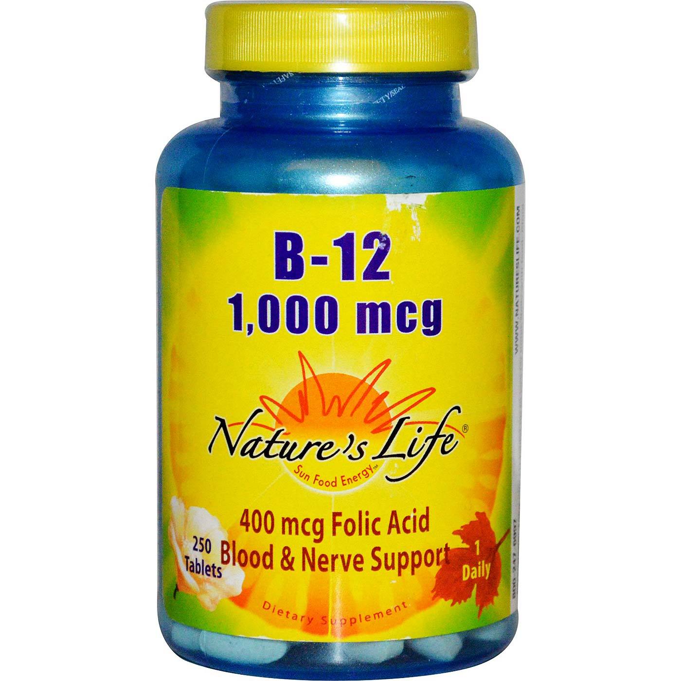 Comprar Nature's Life B-12 1000 mcg 250 Tabletes