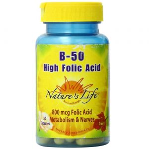 Comprar Nature's Life B-50 Ácido fólico alta 50 Cápsulas