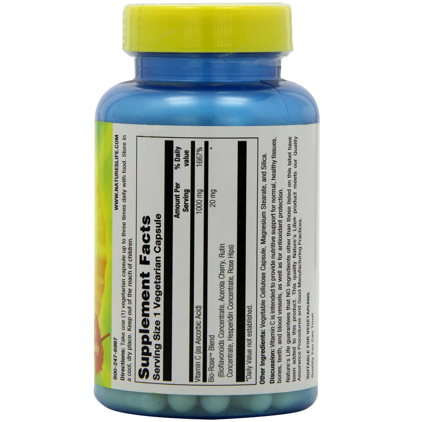 Comprar Nature's Life C 1000 mg 100 Cápsulas Vegetarianas - Imagem 2