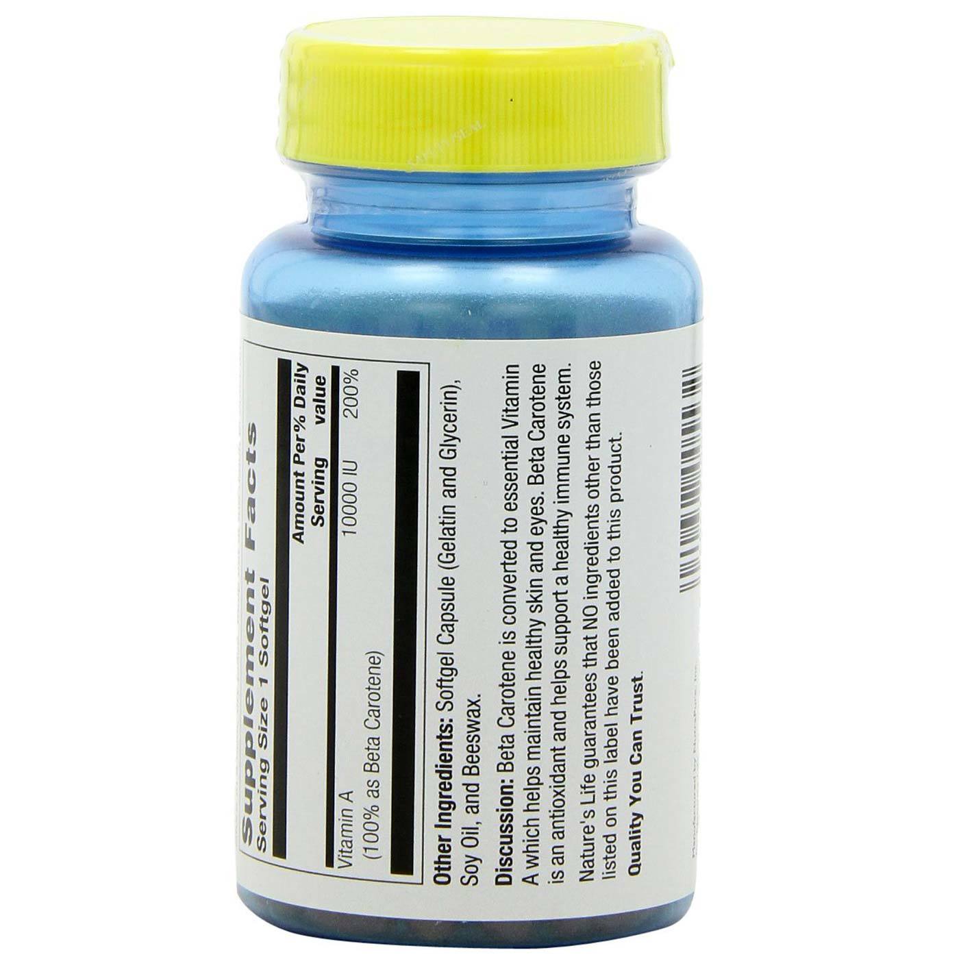 Comprar Nature's Life, Beta Caroteno 10.000 UI - 100 Cápsulas em Gel - Imagem 3