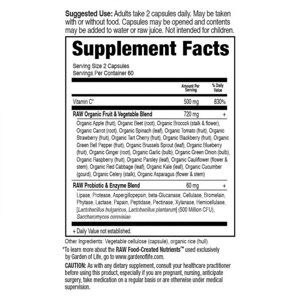 Comprar Garden of Life, RAW Vitamina C - 120 Cápsulas Vegetarianas - Imagem 5