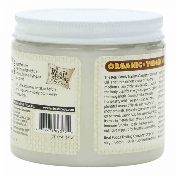 Comprar FunFresh Foods Óleo de coco virgem orgânico Natural 14 oz - Imagem 4
