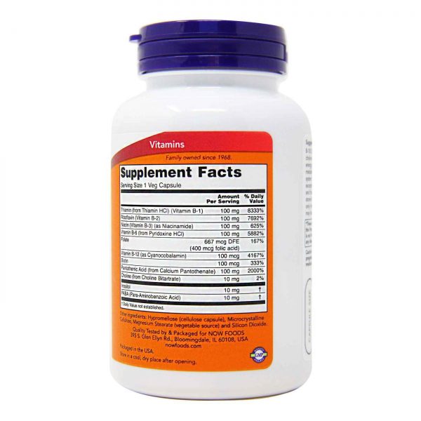 Comprar Now Foods, Vitamina B-100 - 100 Cápsulas - Imagem 4