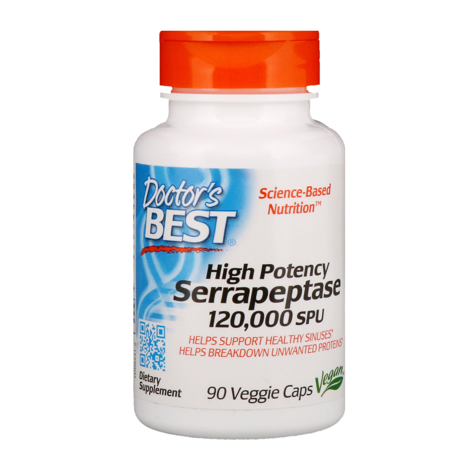 Comprar Doctor's Best, Serrapeptase de Alta Potência, 120.000 SPU, 90 Cápsulas Vegetais