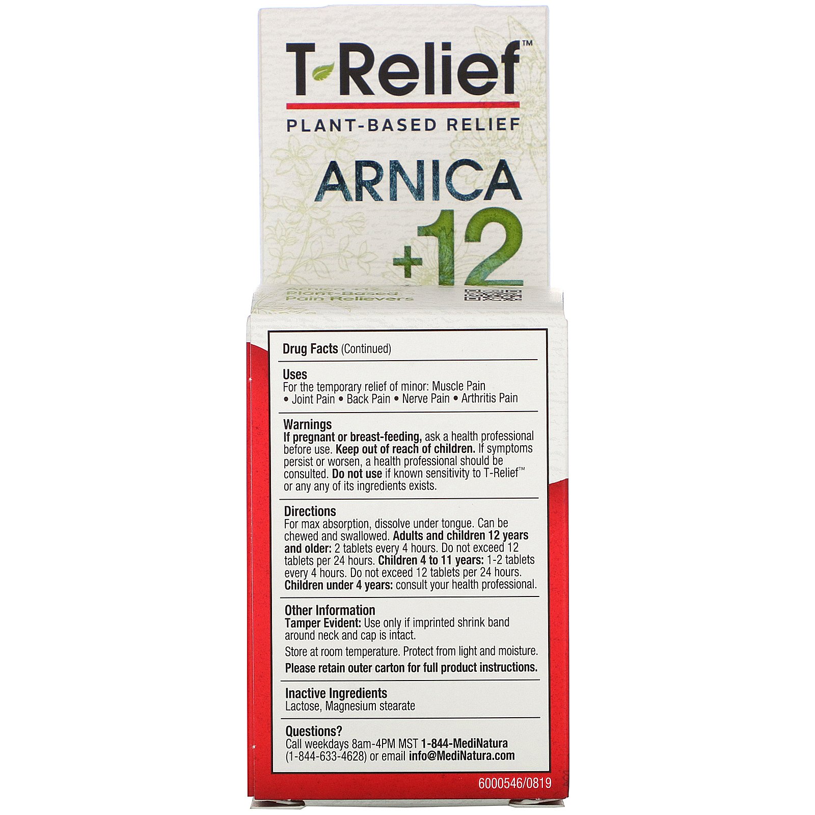 Comprar MediNatura, T-Relief, Arnica +12, 100 Tablets - Imagem 3