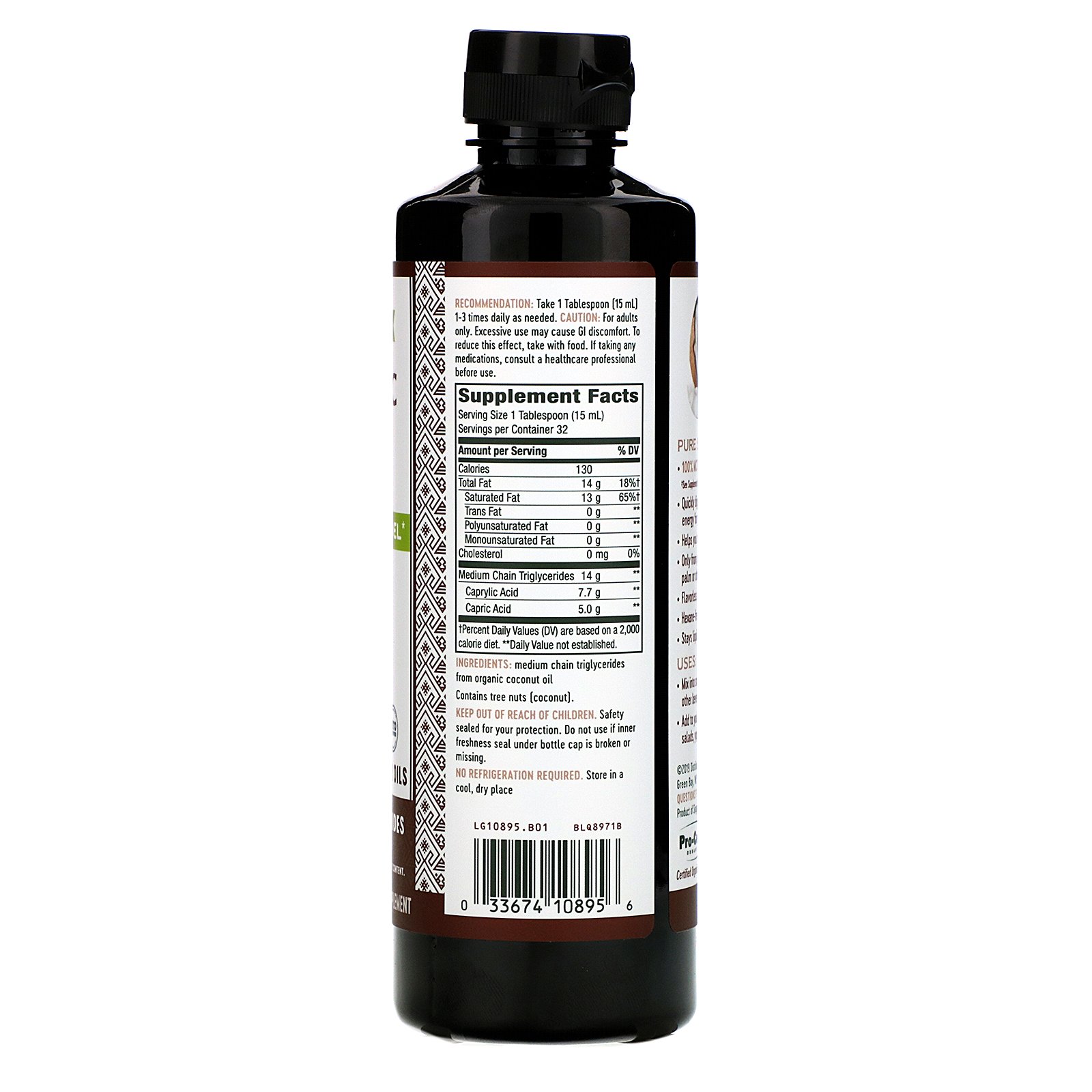 Comprar Nature's Way, Organic MCT Oil, 16 fl oz (480 ml) - Imagem 2