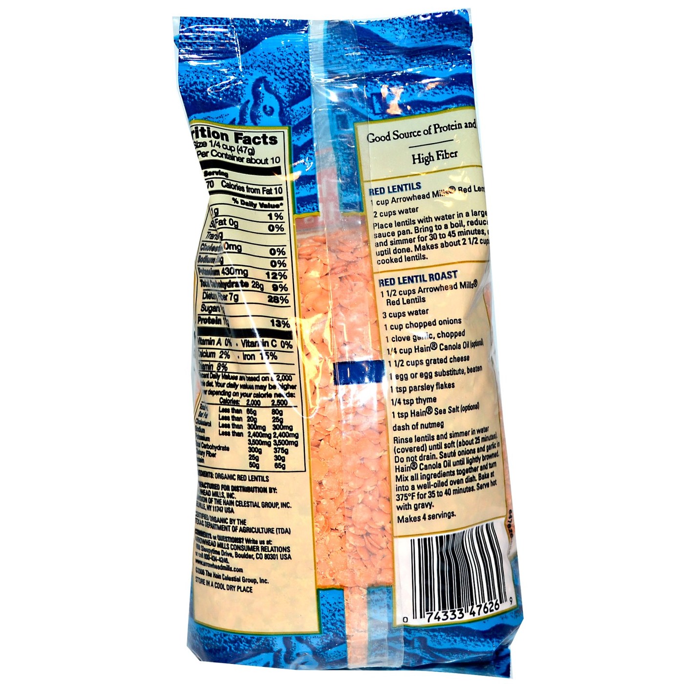 Comprar Arrowhead Mills, Lentilhas Vermelhas - 453 g (16 oz) - Imagem 2