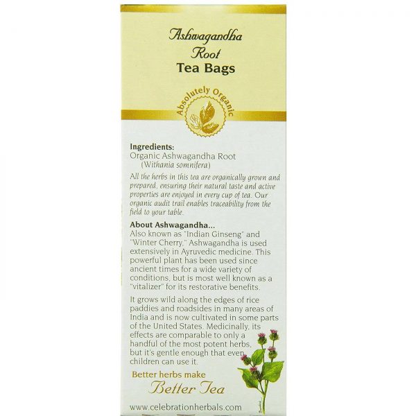 Comprar Celebration Herbals Herbal Tea, Chá de Raíz de Ashwagandha - 24 Saquinhos de Chá - Imagem 4