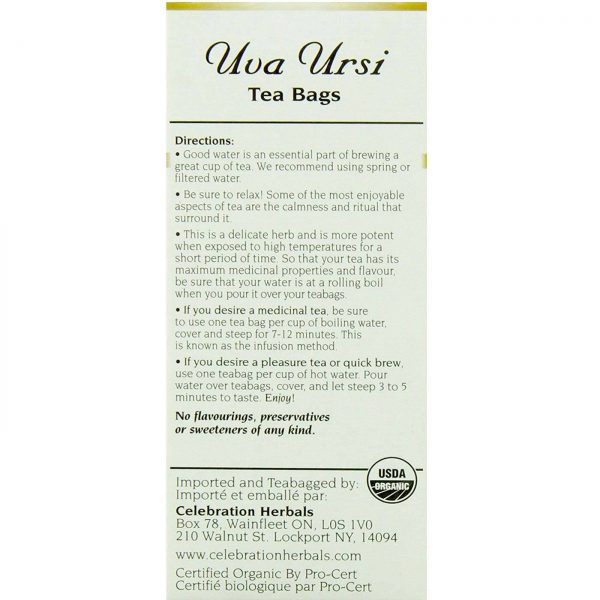 Comprar Celebration Herbals, Chá Orgânico de Uva Ursi - 24 Sacos de Chá - Imagem 4