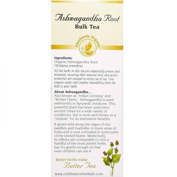 Comprar Celebration Herbals, Chá de Raiz de Ashwagandha - 40g - Imagem 4