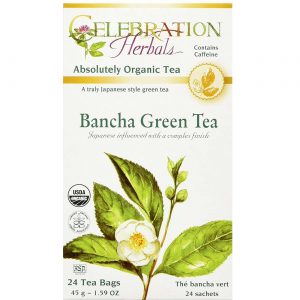 Comprar Celebration Herbals, Chá Verde de Bancha Orgânico - 24 Saquinhos de Chá