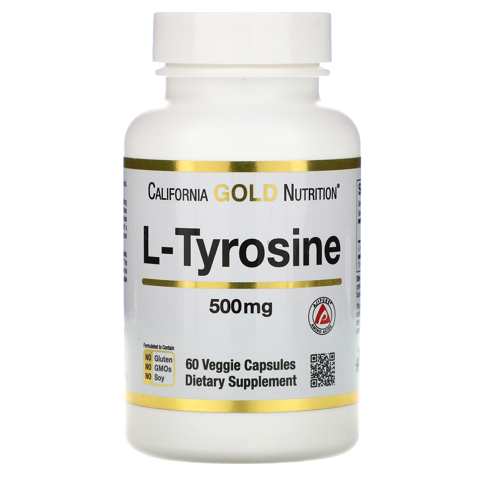Comprar California Gold Nutrition, L-Tirosina, AjiPure, 500 mg, 60 Cápsulas Vegetarianas