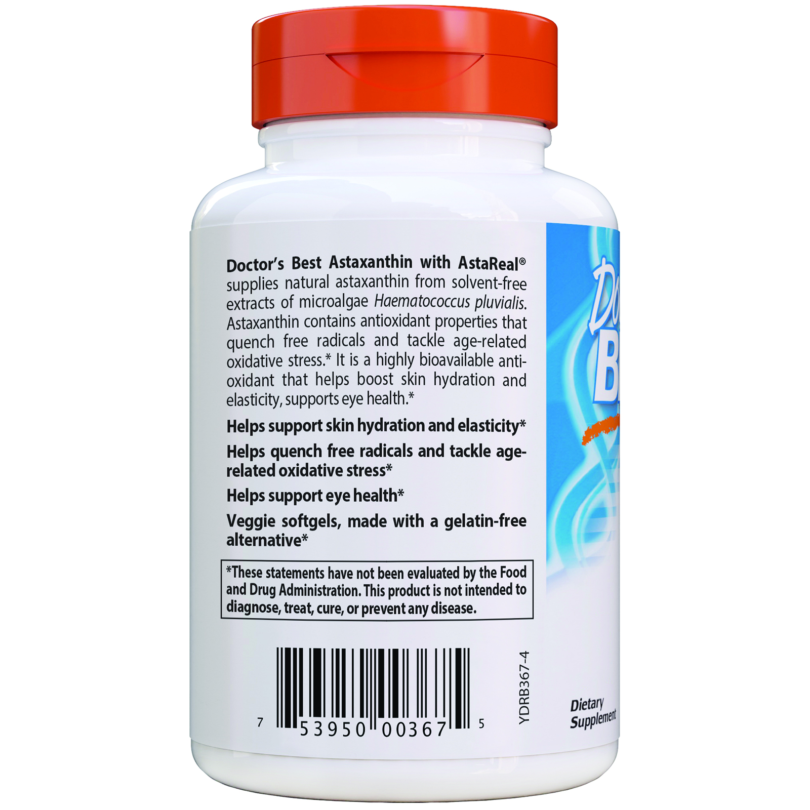 Comprar Doctor's Best, Astaxantina com AstaPure, 6 mg, 90 Cápsulas Softgel Vegetarianas - Imagem 3