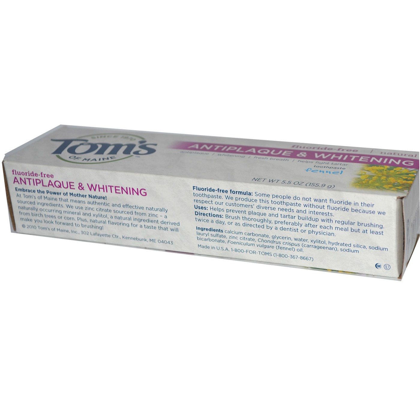 Comprar Tom's of Maine Creme Dental Antiplaca e Branqueamento Funcho 5,5 Oz - Imagem 2